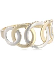 14k Yellow and White Two-Tone Gold Circle Ring, Size 7