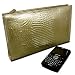  : DataSafe® Gold Italian Leather Embossed Lizard Clutch