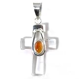Quartz & Topaz Cross Pendant & Chain