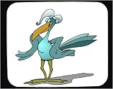Mouse Pad with funny, shrugging, humor, caricature, wildlife, stylized, cartoon, absurd, avian, animal, standing, bird