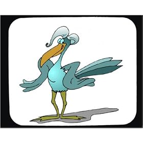 Mouse Pad with funny, shrugging, humor, caricature, wildlife, stylized, cartoon, absurd, avian, animal, standing, bird