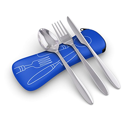 3 Piece Stainless Steel Knife Fork Spoon Lightweight Travel Camping