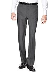 Crease Resistant Flat Front Straight Fit Trousers