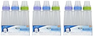 First Essential Silicone Bottle, 9 Ounce, 3 Pack (9 Count), Colors May Vary