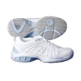Women's New Balance MC803W (D) Tennis Shoe-White/Light Blue