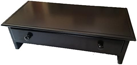 Wood Monitor Stand with Drawer and Cubby - PAINTED FINISH WITH GLAZE- Large Size