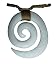 MAORI BONE LARGE WAVE KORU FISH HOOK PENDANT