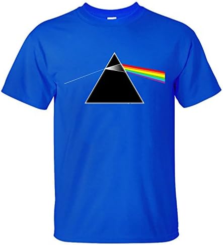 WOEO Men's Pink Floyd Dark Side Of The Moon Cotton Short Sleeves T-shirts blue XL