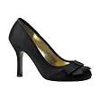 3 1/2 Inch Sexy High Heel Shoes Satin Black Pumps With Bow