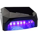 36W Nail Dryer-Lumcrissy Professional Diamond Shaped CCFL & LED UV Nail Lamp (UV & LED 2 in 1 Nail Gel Lamp), Curing Nail Dryer for LED UV Gel Nail Polish nail tools