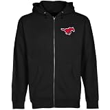 NCAA SMU Mustangs Black Logo Applique Midweight Full Zip Hoody