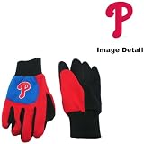 Philadelphia Phillies Color Block Blue Grip Work Glove w/ Red Fingers