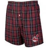 Cleveland Indians Navy Blue Plaid Event Boxer Shorts