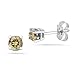 Sterling Silver Champagne Diamond Stud Earrings title=