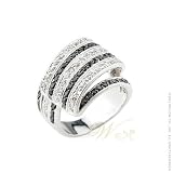 STUDIO 925: *LINEA BLACK AND WHITE DIAMOND CZ RING*
