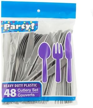 Single Gray/Silver Plastic Utensils, 48-ct. Packs