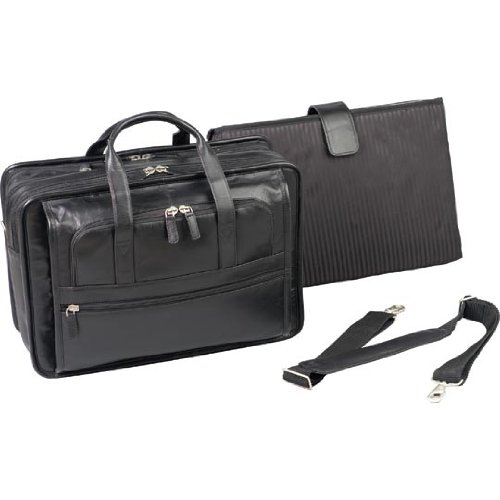 Winn Buffalo Napa Leather Expandable Laptop Briefcase