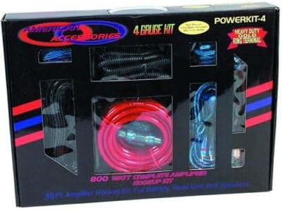 American Hi Fi Powerkit4 Car Aduio 4 Gauge Amplifier Amp Wiring Kit