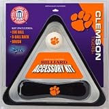 Clemson Tigers Billiard Accessories Kit - includes Triangle Rack, Cue Ball and Brush