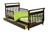 Dream On Me Toddler Bed with Storage Drawer - Cherry
