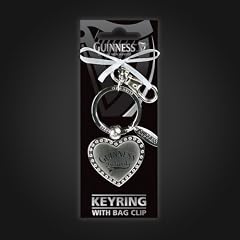Guinness Diamante Heart Silver Key Ring