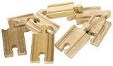 Wooden Train Railway System - Spare Straight Mini Track x 4 (Compatible with leading wooden rail systems) - Wooden Toy