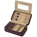 Bordeaux coloured leather zip up jewellery case by Wolf Designs