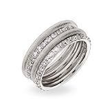 Stackable 4 Ring Set with Sterling Silver and CZ Bands