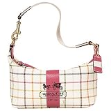 Coach Tattersall Stripe Pouch Bag 41439 Pink