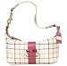 Coach Tattersall Stripe Pouch Bag 41439 Pink