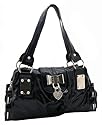 SEY Sweet Black Bow / Heart Lock PU Patent Leather Satchel Bowler Hobo Handbag Purse