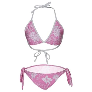 Kali Girlz Hawaiian Print Bikini Laguna Whitepink Large