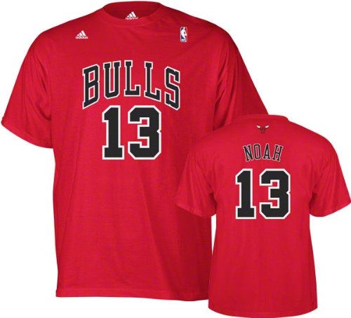 Joakim Noah Red adidas Player Name and Number Chicago Bulls Youth T-Shirt