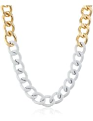 Color Blocked Painted Chain Necklace, 18"
