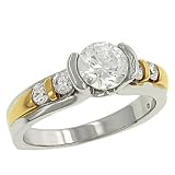 Bar Set Round Diamond Engagement Ring .28cttw (cz ctr)
