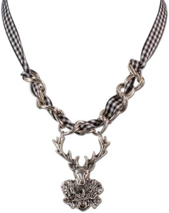 Alpenflustern Traditional Necklace Susa (black) - Traditional Bavarian Oktoberfest Necklace for Dirndl