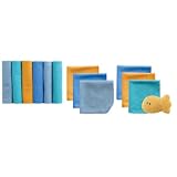 Luvable Friends 12 Washcloths With Bonus Toy, Blue