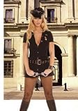 Officer Arrest Me- 4 Pc. Costume Includes Button Front Dress With Detachable Belt, Vinyl Hat And Handcuffs.