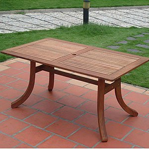 Vifah Shorea Hardwood Atlantic Rectangular Table