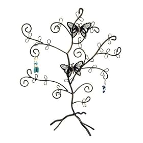 Bronze Butterfly Metal Jewelry Tree