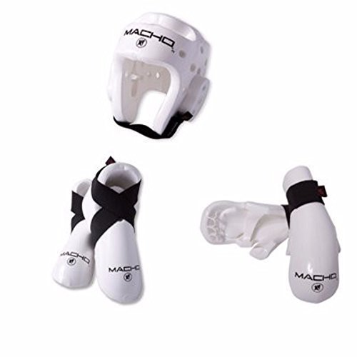 Macho Dyna 5 piece sparring gear set white adult medium