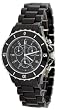 Oniss #ON8044-L Women's Oversized Black Ceramic Sports Chronograph Watch