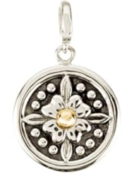 14K Yellow Gold and Sterling Silver Two Tone Flower Charm