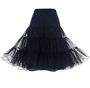 Dresstells® Women's Vintage Rockabilly Net Petticoat Skirt Tutu Black