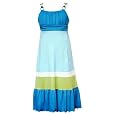 Rare Editions Girls 2T-6x Blue Colorblock Knit Maxi Sun Dress
