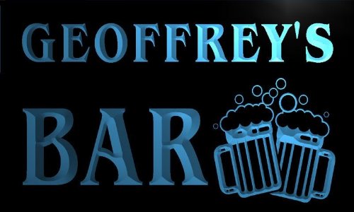 w058296-b GEOFFREY Name Home Bar Pub Beer Mugs Cheers Neon Light Sign Enseigne Lumineuse