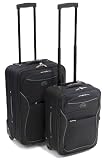 Members Set of 2 Cabin Approved Hand Luggage Bags (18" & 21" Black)