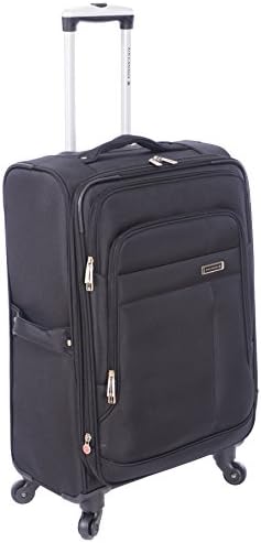 Air Canada 24" Lightweight Expandable Spinner Travel Luggage with Compression Straps Black
