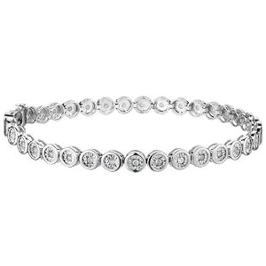 Diamond Tennis Bracelet 1.0 Carat (ctw) in Sterling Silver by