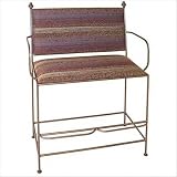 Spectator Upholstered Bench w/ Arms Finish: Burnished Copper, Fabric: Mantra